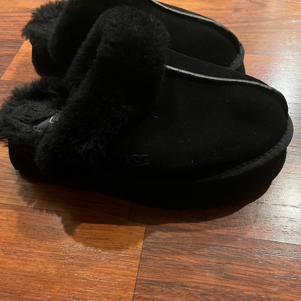 UGG Black Shearling Slippers
